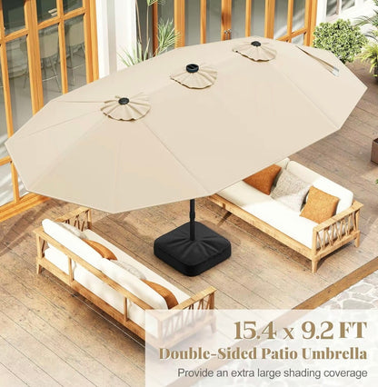 Outdoor 15/13Ft Twin Umbrella