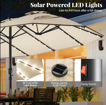 Outdoor 15/13Ft Twin Umbrella